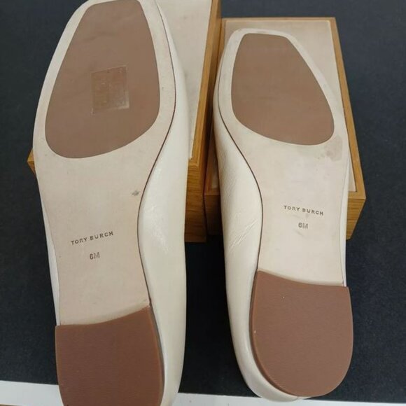 Brand New TORY BURCH sz 6 Beige wrinkle free Leather Ballet Flat Shoes 86721 - Picture 11 of 12